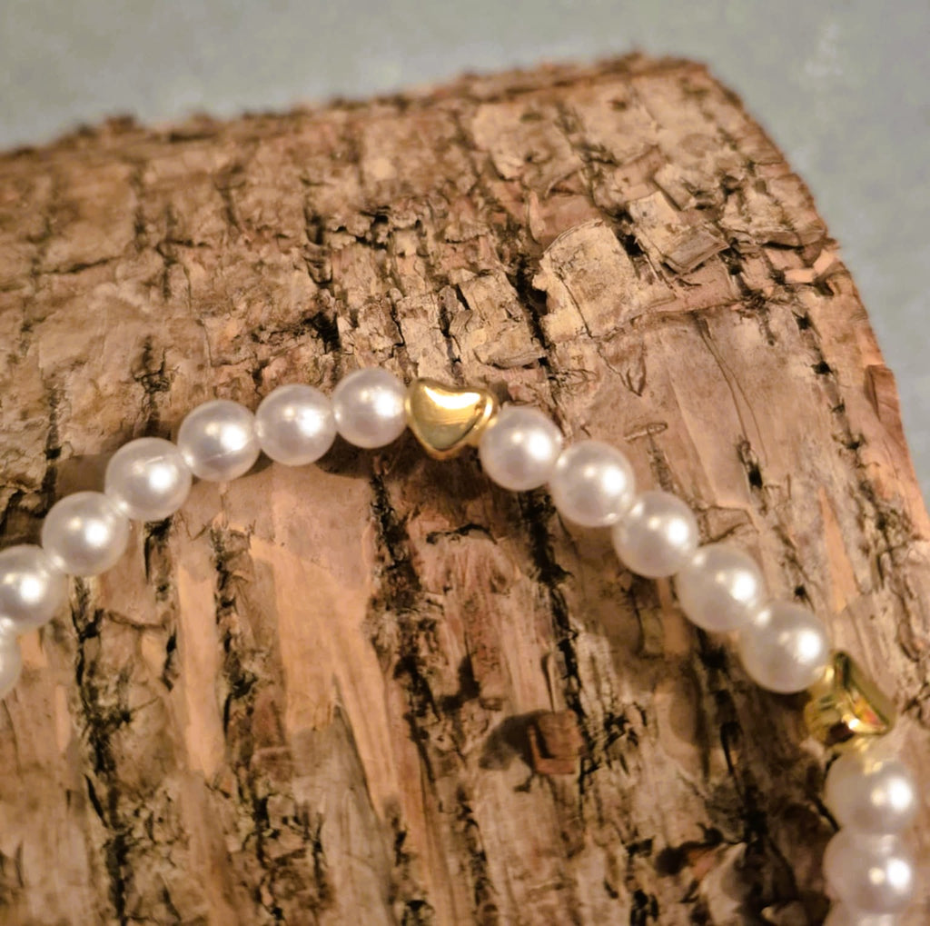 Bracelet Perle & Coeur Doré - Élégance douce et romantique