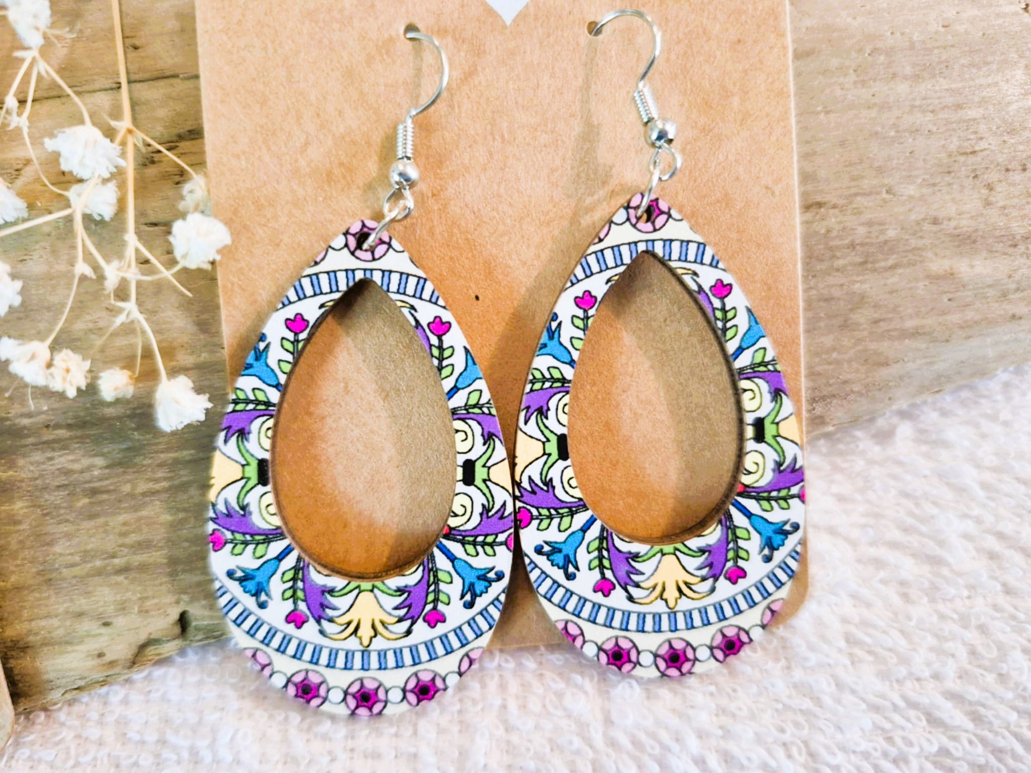 Boucles d'oreilles pendantes artisanales