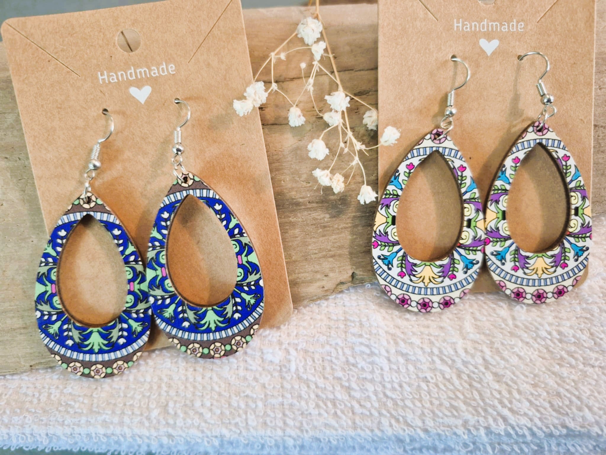 Boucles d'oreilles pendantes artisanales