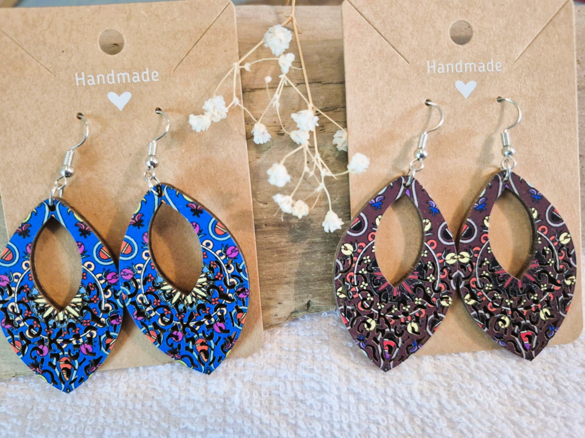 Boucles d'oreilles pendantes artisanales