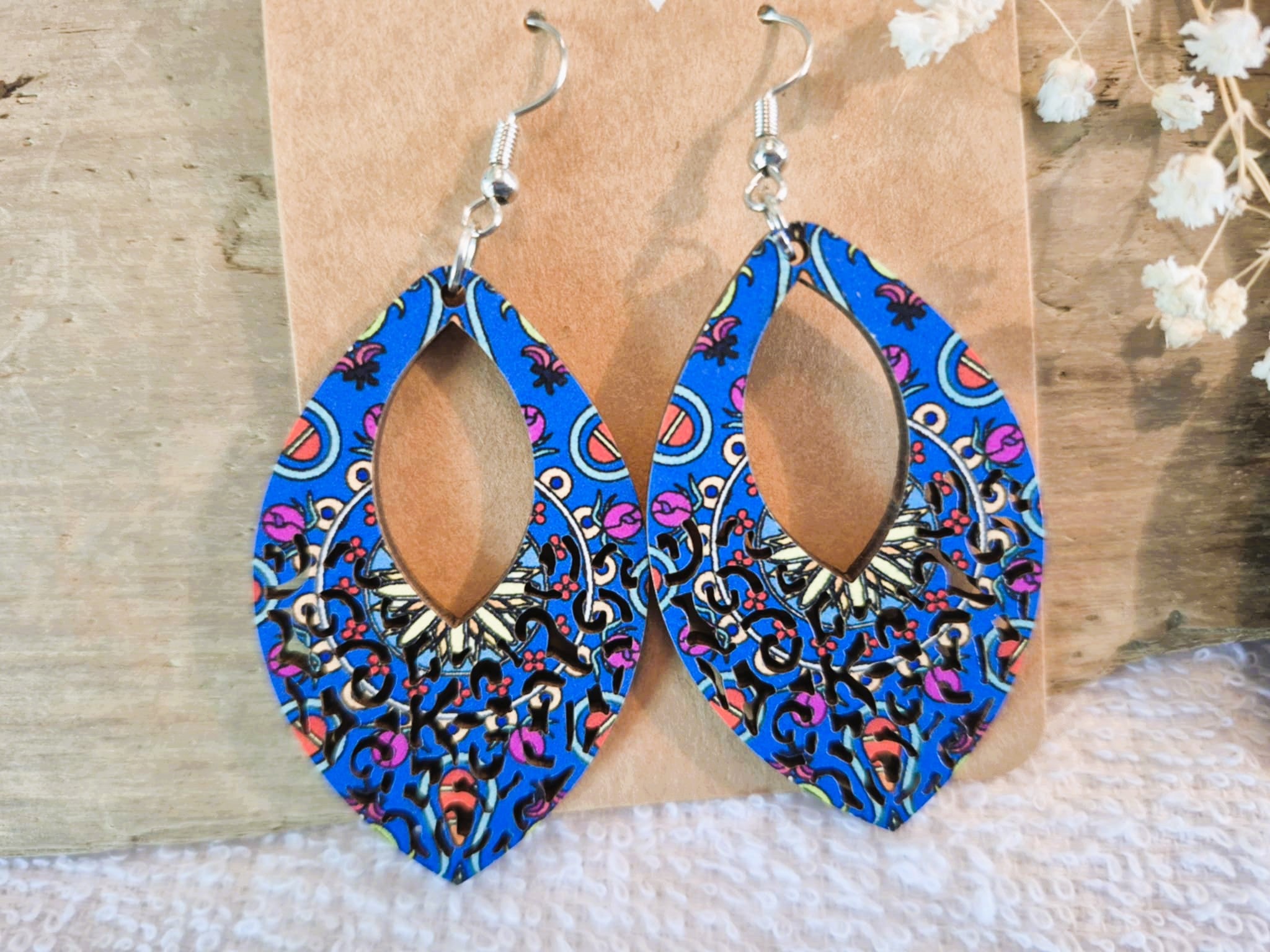 Boucles d'oreilles pendantes artisanales