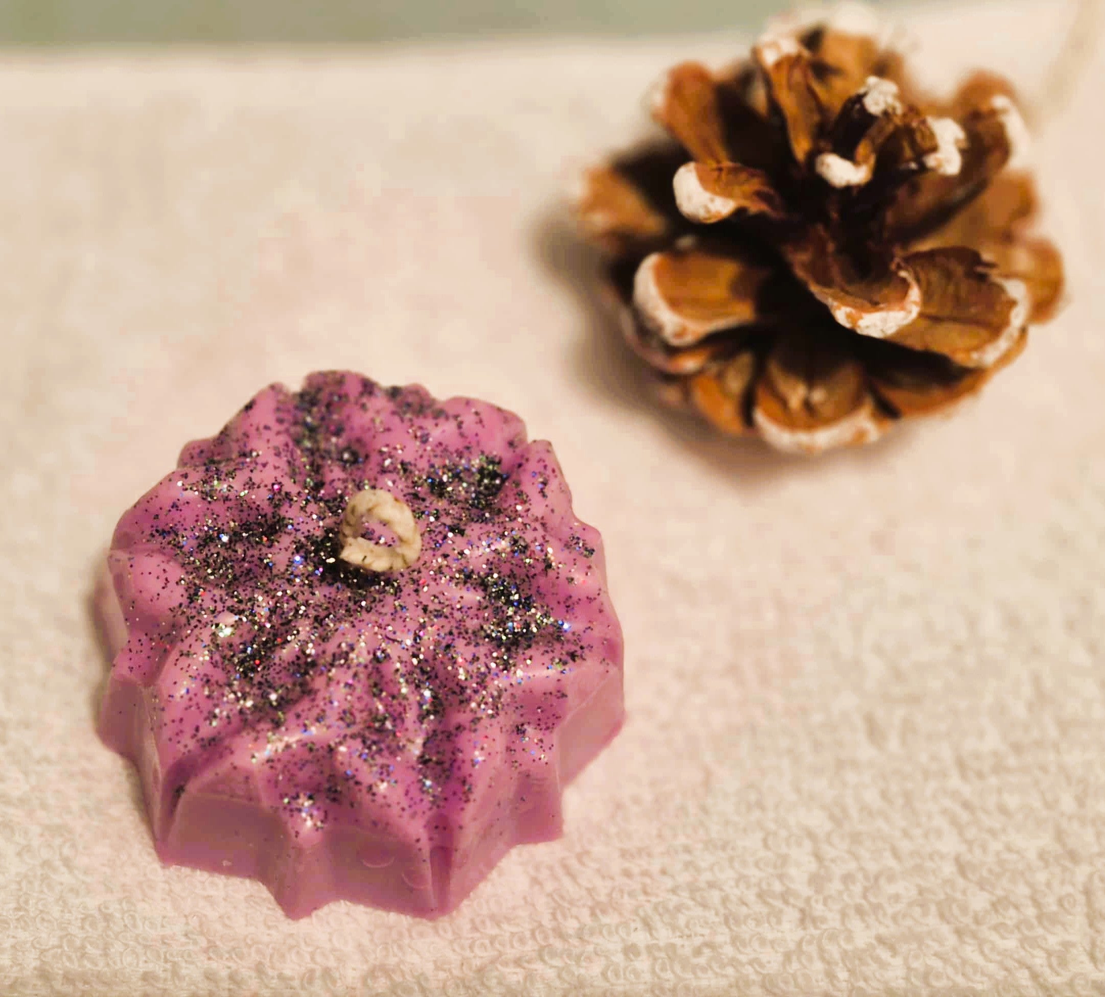 Bougie Étoile Rose Festif - Canneberge