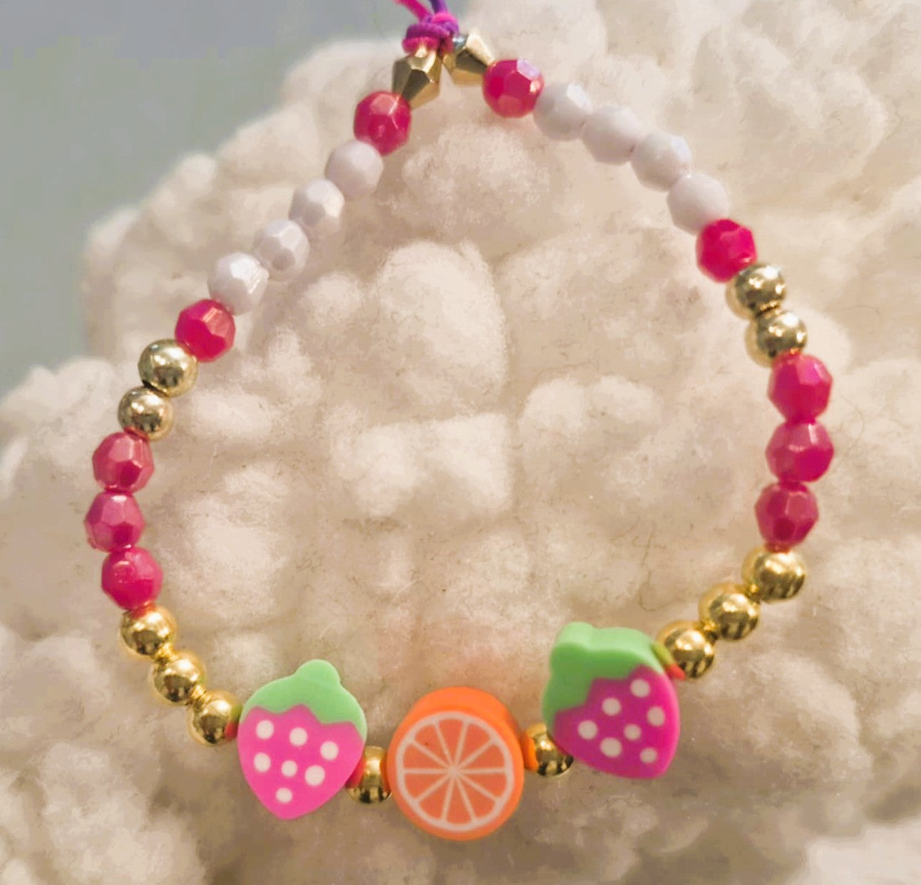 Bracelet Fillette Fraise Orange